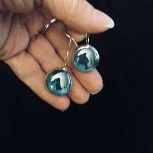 Sea Blue Glass Drop Earrings